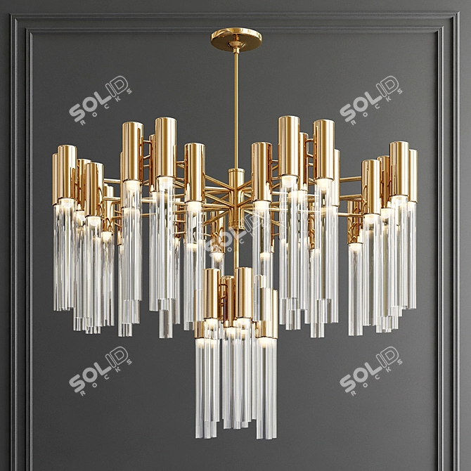 Luxury Crystal Kamable Chandelier 3D model image 1