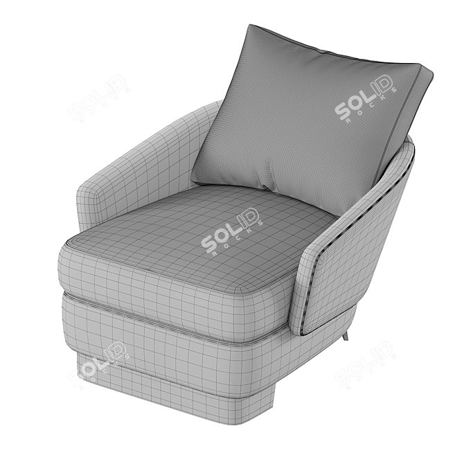 Elegant Minotti Lawson Armchair 3D model image 3