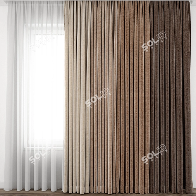 Exquisite Curtain Model 3D model image 1