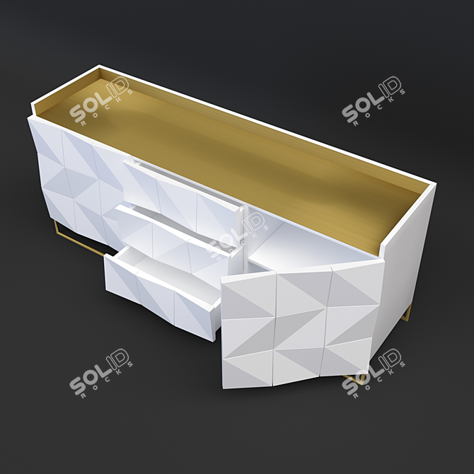 Modern Gold Sideboard by Dren Begolli 3D model image 2