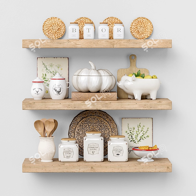 Kitchen Shelf Set: Organize with Ease 3D model image 1