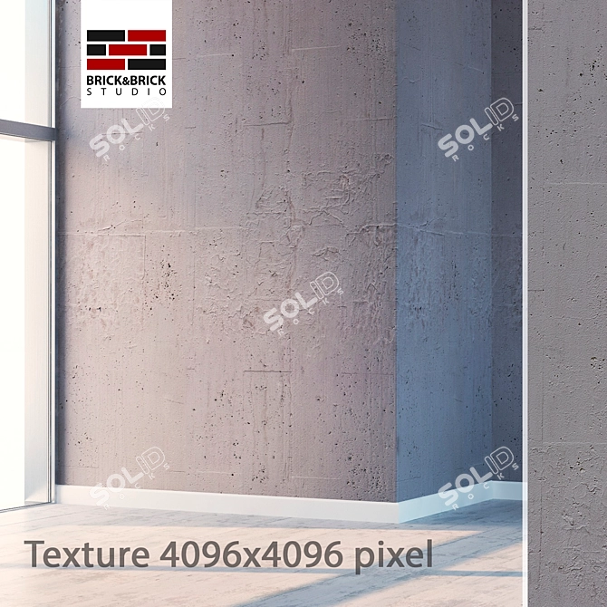 Seamless Concrete Wall Texture 3D model image 1