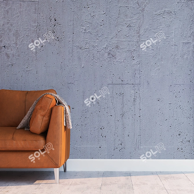 Seamless Concrete Wall Texture 3D model image 2