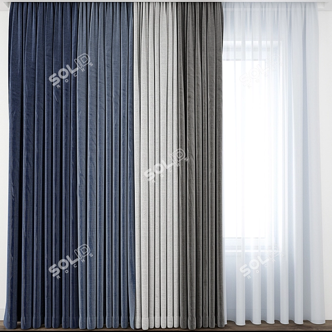 Elegant Curtain Model: Highly Detailed 3D model image 1