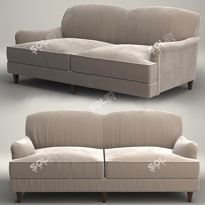 Luxurious Velvet Dorset Sofa 3D model image 1