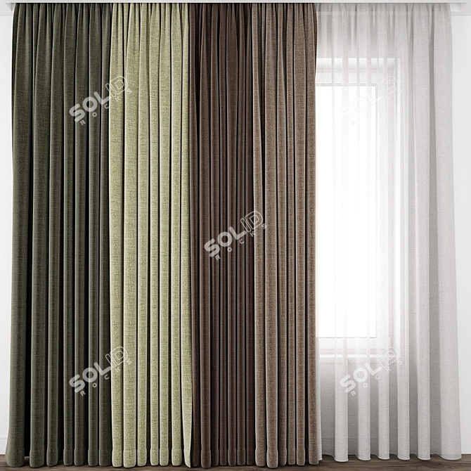 Exquisite Curtain Model 3D model image 1