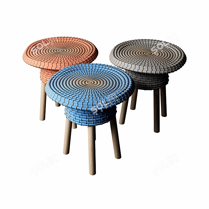 Ethnic Coiled Chair 3D model image 2