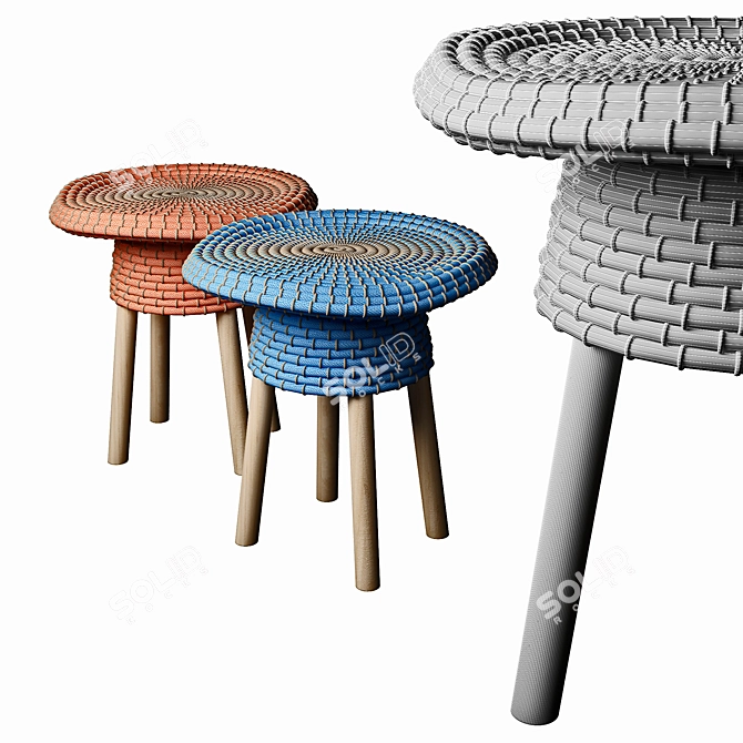 Ethnic Coiled Chair 3D model image 3