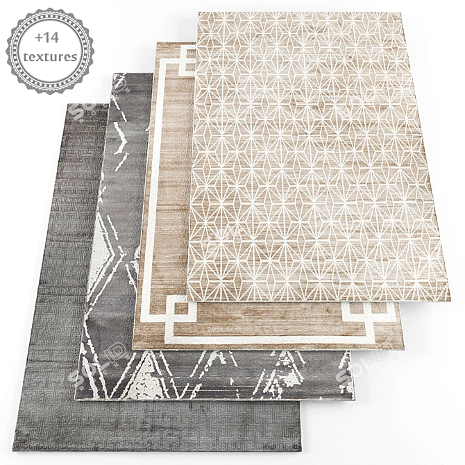 Modern Style Rug Set with Extra Textures 3D model image 1