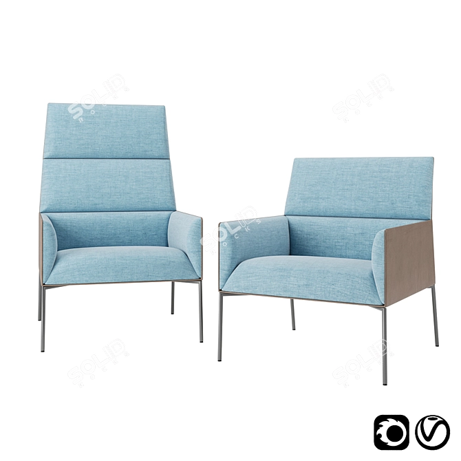 Elegant Chic Air Armchair 3D model image 1