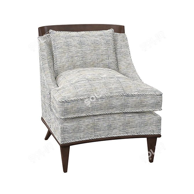 Elegant Velvet Armchair 3D model image 1