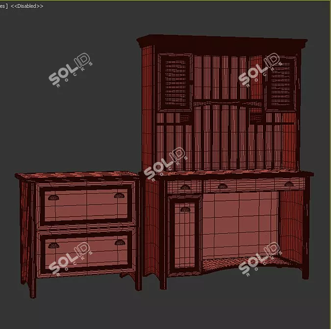 Modern Office Desk Suite 3D model image 3