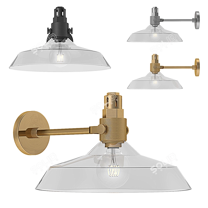 Condorcet Glass Sconce: Timeless Elegance 3D model image 1