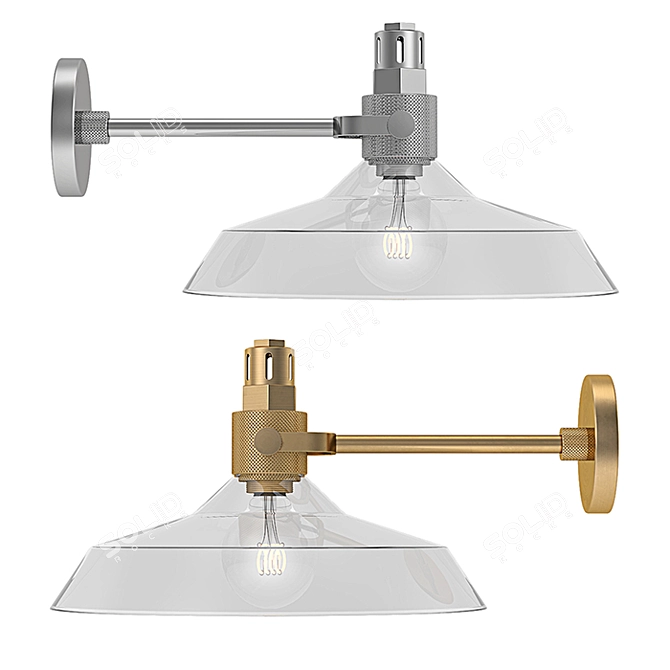 Condorcet Glass Sconce: Timeless Elegance 3D model image 2