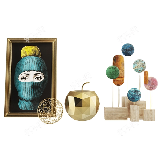 Luxury Fornasetti Gstaad Decor Set 3D model image 1