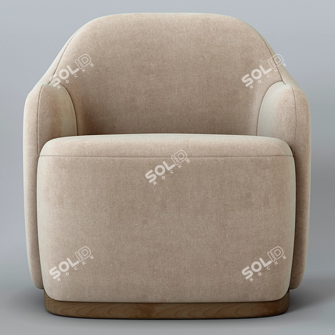 Sleek Barba Armchair: Modern Elegance by Fogia 3D model image 2