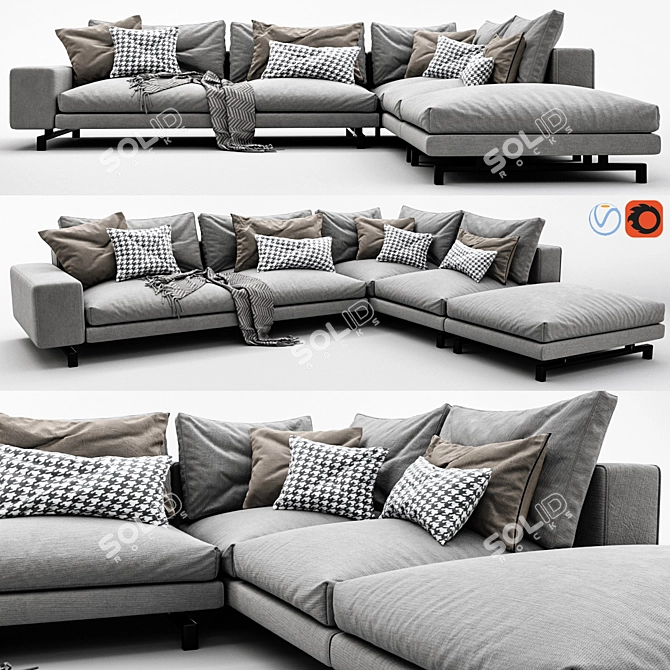 Minotti Sherman Corner Sofa 3D model image 1