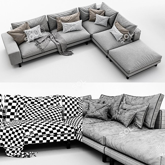 Minotti Sherman Corner Sofa 3D model image 3