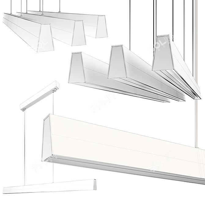 Sleek Flair LED Suspension Light 3D model image 3