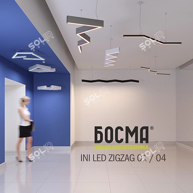 BOSMA LED Zigzag Pendant Lights 3D model image 3