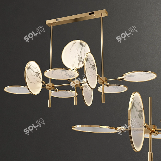 Nebula B - Modern Brass LED Pendant 3D model image 1