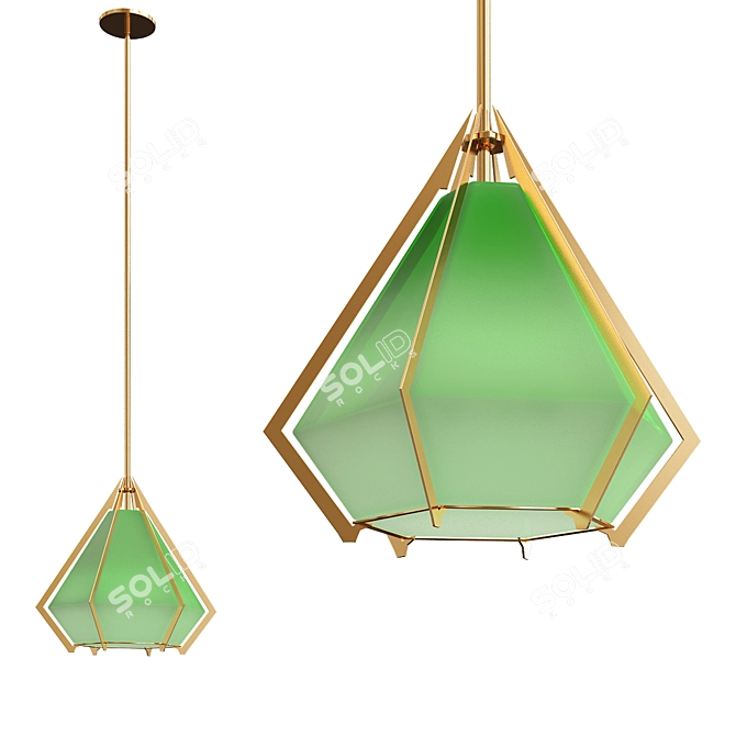 Modern Green Harlow Pendant 3D model image 1