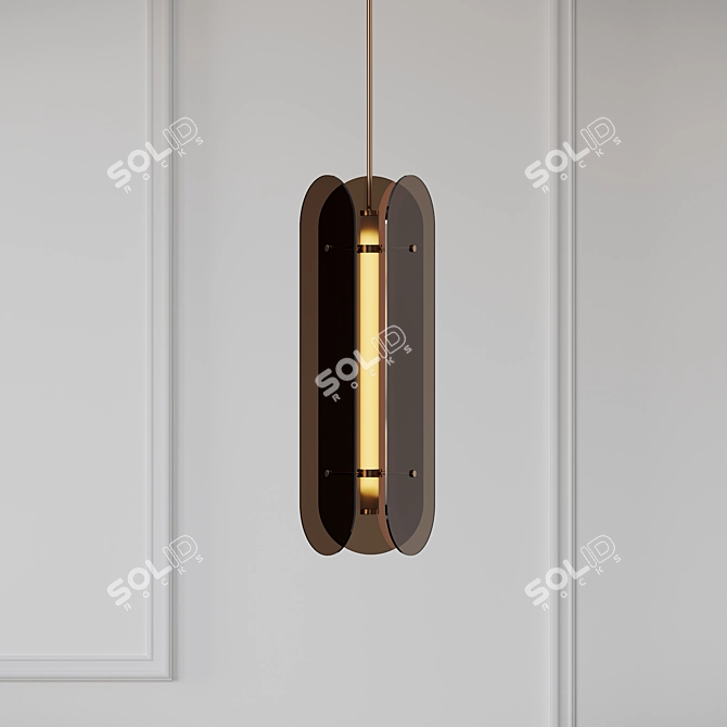 Elegant Bronze & Opal Pendant 3D model image 2