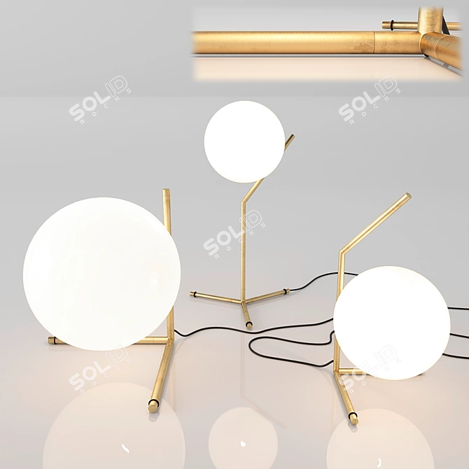 Elegant Blown Glass IC Lights Table 3D model image 1