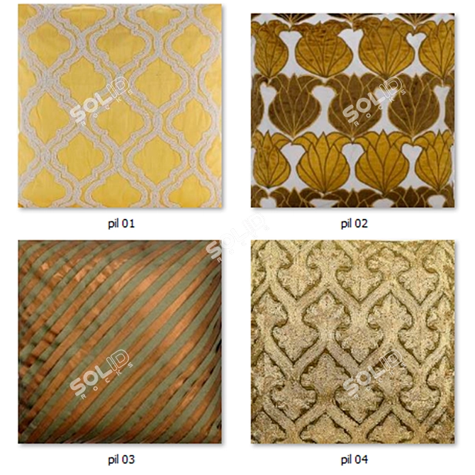 Luxury Olive Green Decorative Pillows 3D model image 3