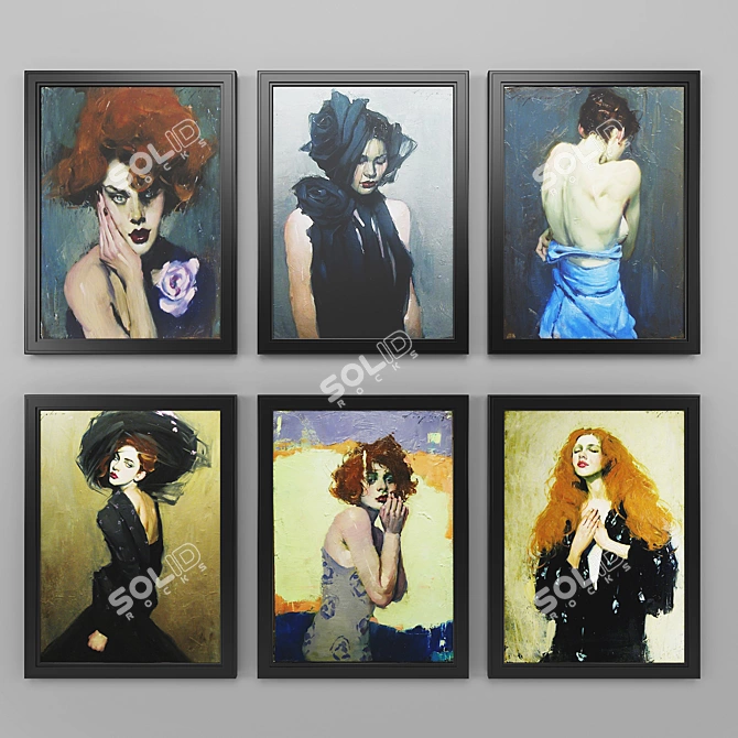 Stunning Malcolm Liepke Art Set 3D model image 1