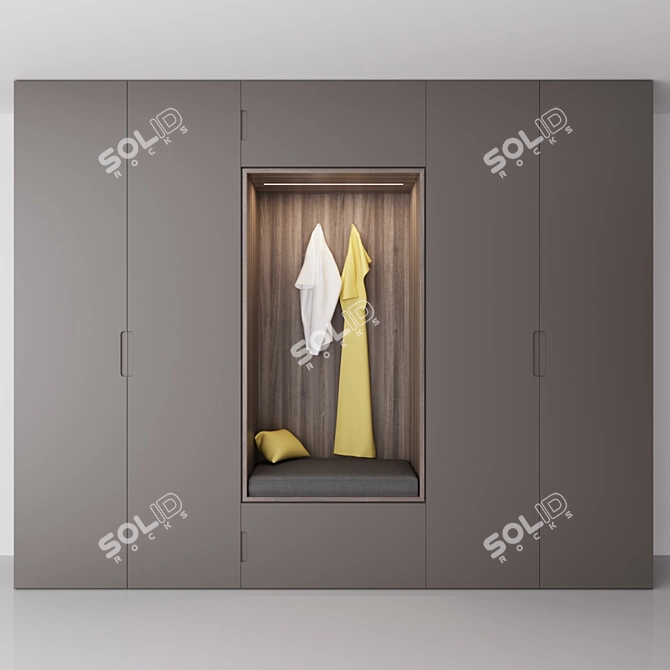 Stylish Hall Cabinet - Perfect Size 3D model image 1