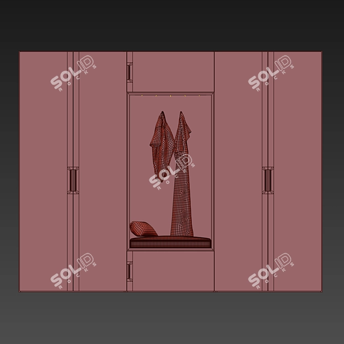 Stylish Hall Cabinet - Perfect Size 3D model image 2