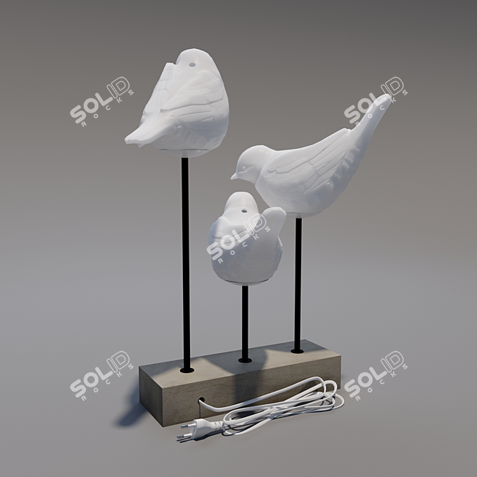 Chic Avian LED Table Lamp 3D model image 2
