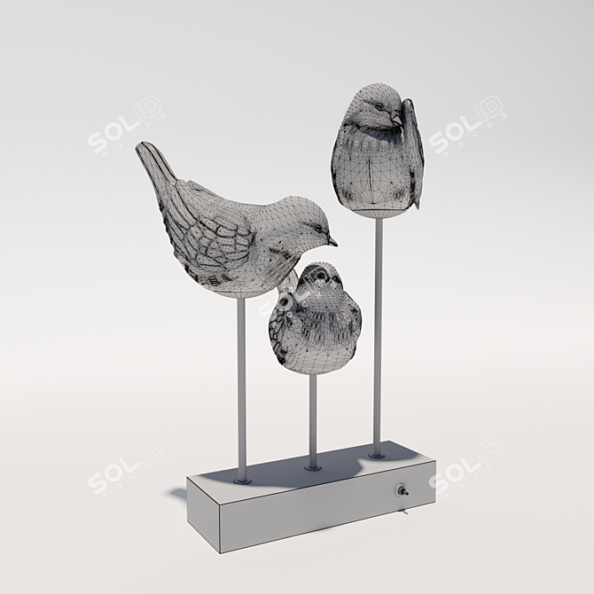 Chic Avian LED Table Lamp 3D model image 3