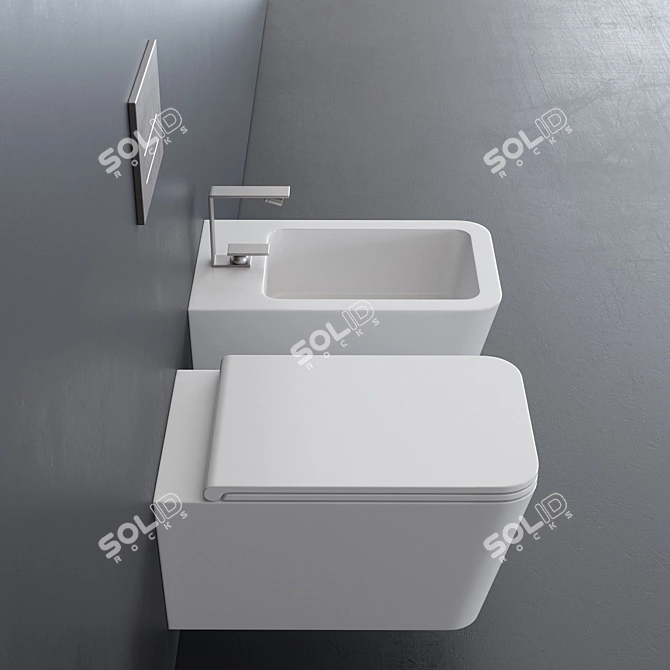 Alice Hide Wall-Hung WC Set 3D model image 2