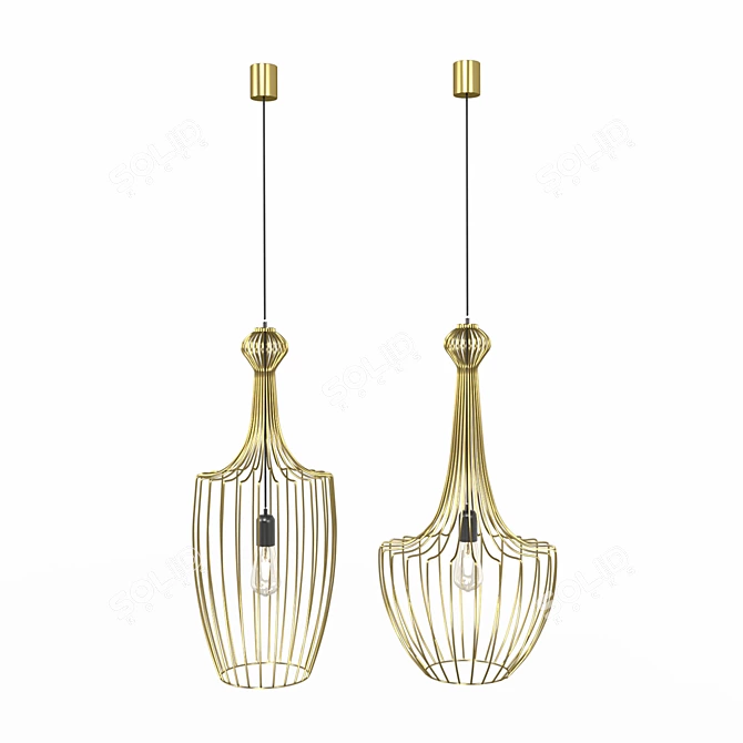 Luxurious Suspended Light: Nowodvorski Luksor LS 3D model image 1