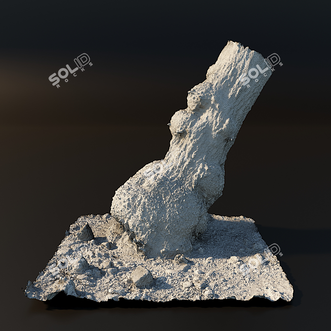 Realistic Tree Trunk Model 3D model image 3