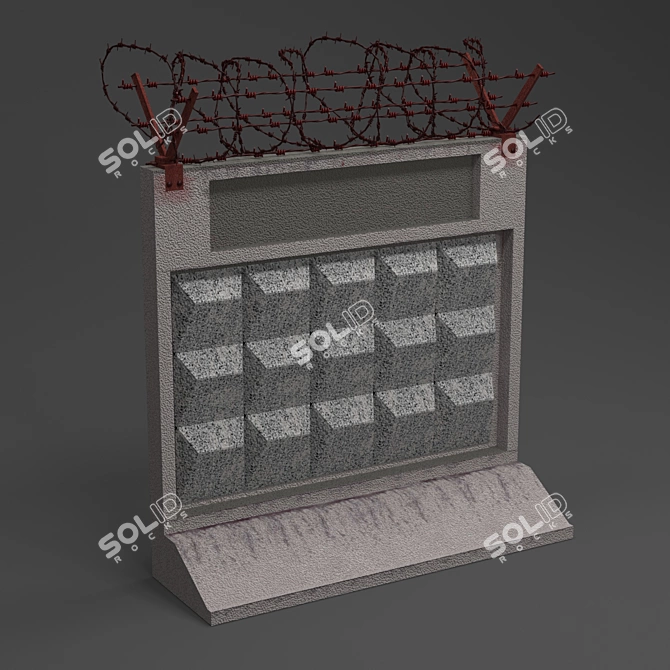 Title: Stronghold Wall: Ultimate Security Solution 3D model image 1