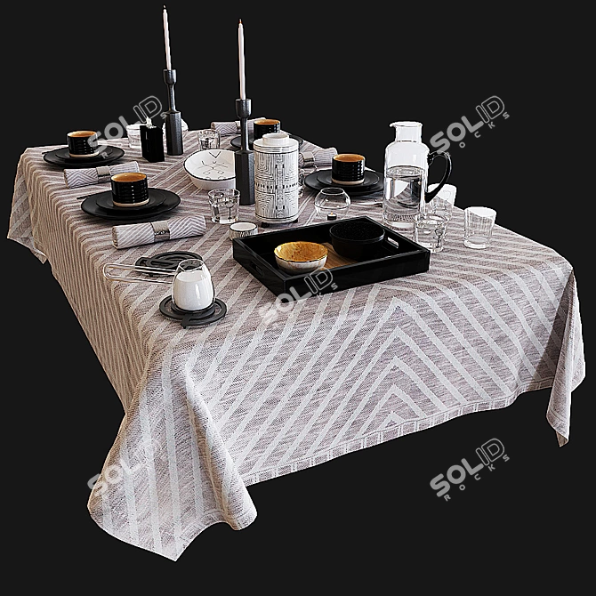 Zara Home Tableware Set 3D model image 1