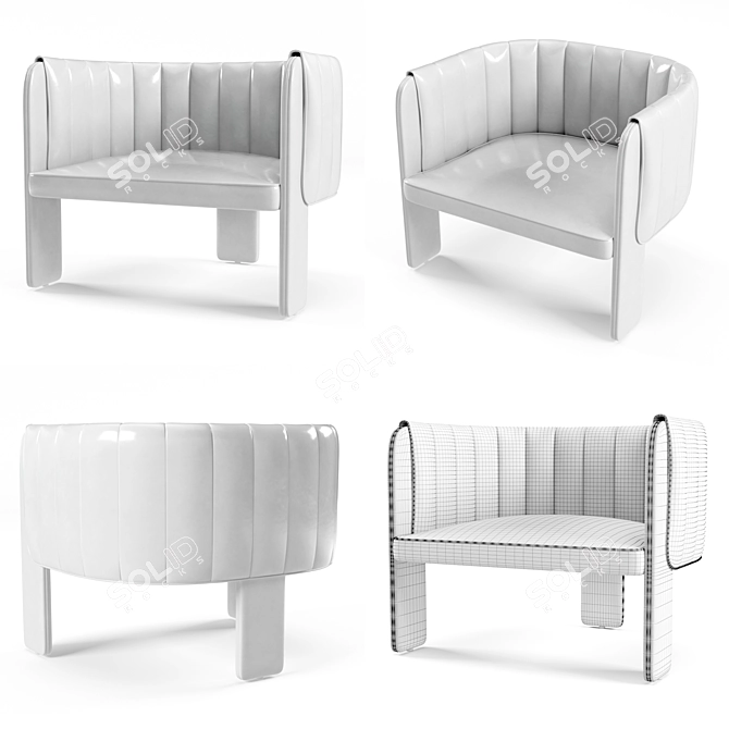 Exquisite Rive Gauche Club Chair 3D model image 2