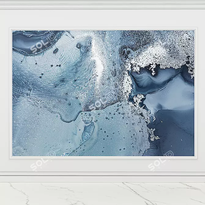 Elegant Fluid Art Wall Panel 3D model image 1