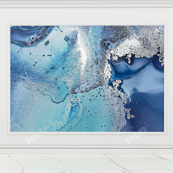 Elegant Fluid Art Wall Panel 3D model image 3