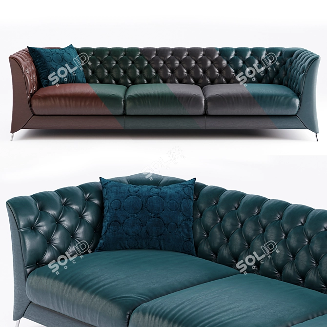 Natuzzi La Scala Sofa: Italian Elegance in Your Home 3D model image 2