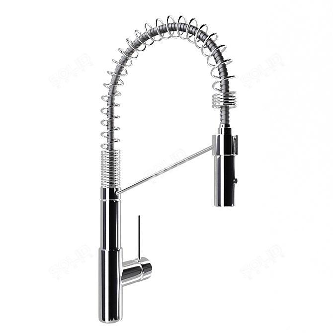 Sleek Chrome Kitchen Faucet 3D model image 1