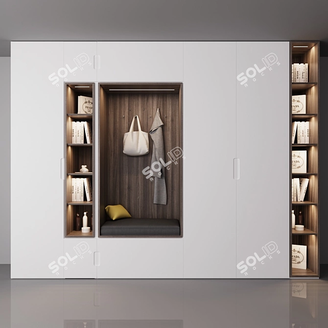 Hallway Cabinet: Modular Design with Shelves 3D model image 1