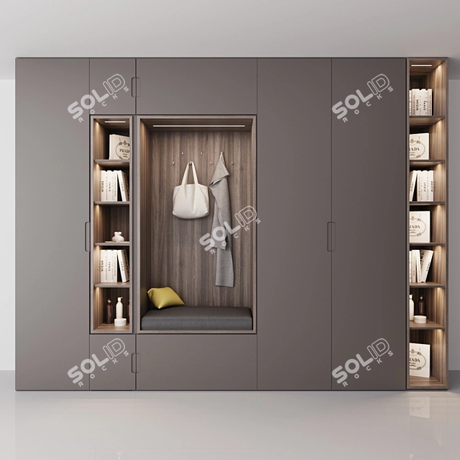Hallway Cabinet: Modular Design with Shelves 3D model image 2