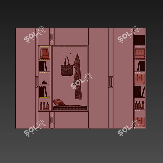 Hallway Cabinet: Modular Design with Shelves 3D model image 3