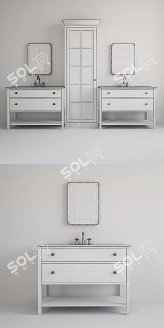 Modern Bathroom Furniture Set 3D model image 3