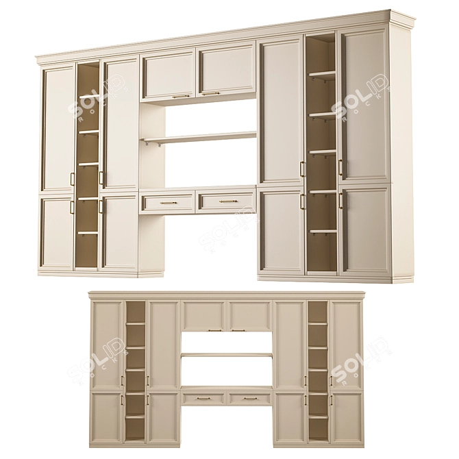 Modern Multi-Functional Cabinetry Wardrobe 3D model image 2