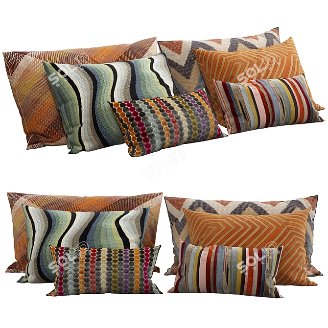 Elegant Home Accents: Decorative Pillows 3D model image 1